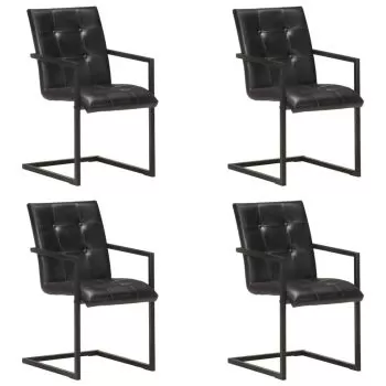 Set 4 bucati scaune de bucatarie consola, negru, 51 x 56 x 91 cm