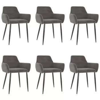Set 6 bucati scaune de bucatarie, gri închis, 56 x 56 x 78 cm