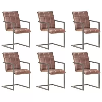 Set 6 bucati scaune de masa tip consola, maro închis, 56 x 91 cm