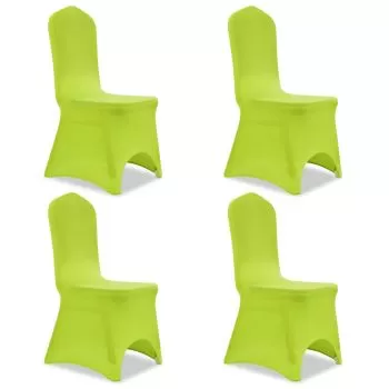 Set 4 bucati husa de scaun elastica, verde