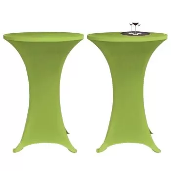 Set 2 bucati husa elastica pentru masa, verde, 80 cm