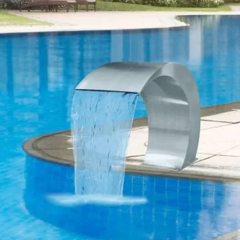 Fantana de piscina cascada gradina, argintiu, 30 x 60 x 45 cm
