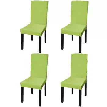 Set 4 bucati huse de scaun elastice drepte, verde