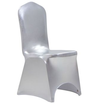 Huse elastice pentru scaun, 25 buc., argintiu