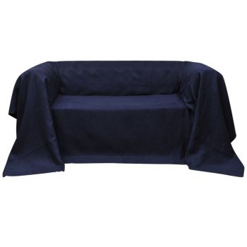 Husă din velur micro-fibră pentru canapea, 270 x 350 cm, bleumarin