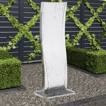 Fantana de gradina cu pompa, argintiu, 130 cm
