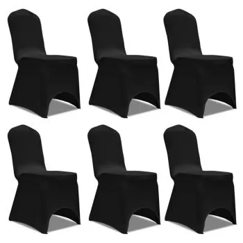 Set 6 bucati husa de scaun elastica, negru