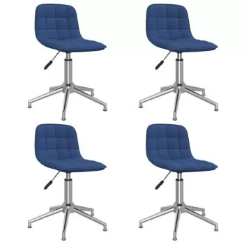 Set 4 bucati scaune de sufragerie pivotante, albastru