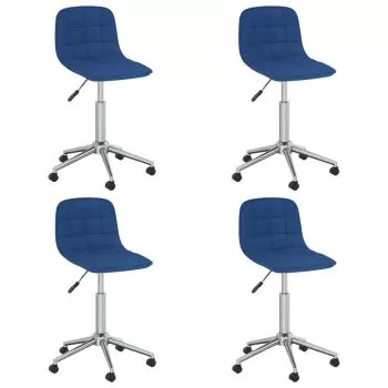 Set 4 bucati scaune de bucatarie pivotante, albastru