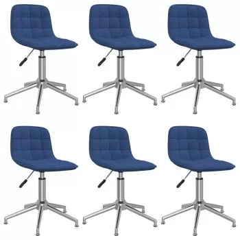 Set 6 bucati scaune de masa pivotante, albastru