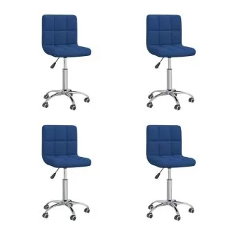 Set 4 bucati scaune de masa pivotante, albastru