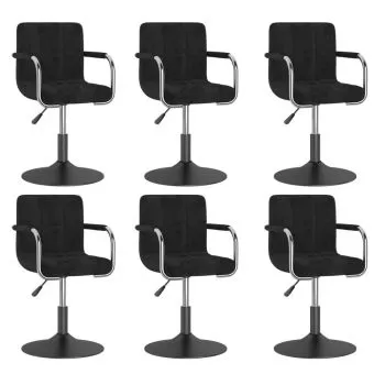 Set 6 bucati scaune de bucatarie pivotante, negru