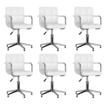 Set 6 bucati scaune de bucatarie pivotante, alb