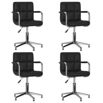 Set 4 bucati scaune de bucatarie pivotante, negru