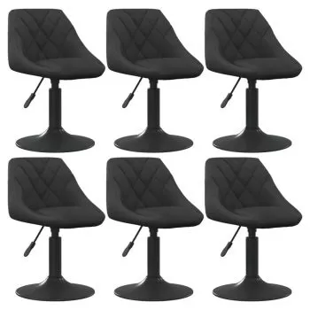 Set 6 bucati scaune de masa pivotante, negru