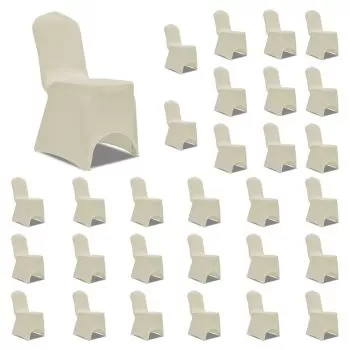 Set 30 bucati huse de scaun elastice, crem