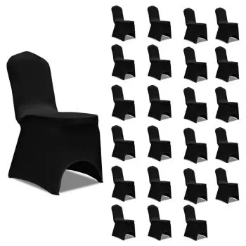 Set 24 bucati huse de scaun elastice, negru
