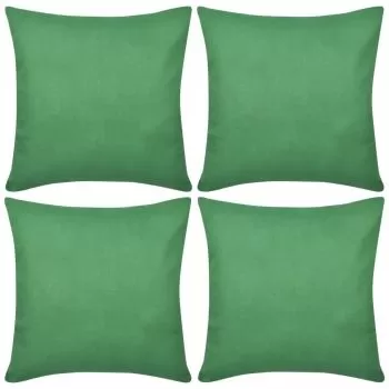 Set 4 bucati huse de perna din bumbac, verde, 40 x 40 cm