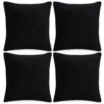 Set 4 bucati huse de perne decorative, negru, 80 x 80 cm