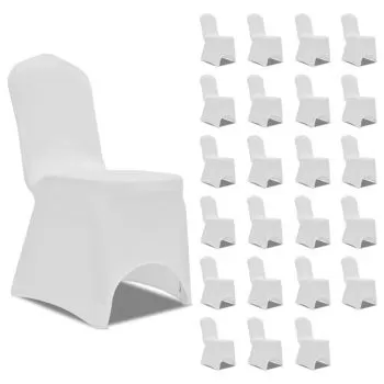 Set 24 bucati huse de scaun elastice, alb