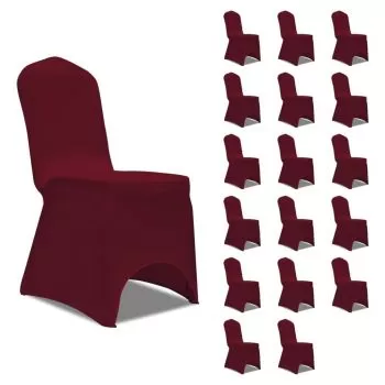 Set 18 bucati huse de scaun elastice, burgundy