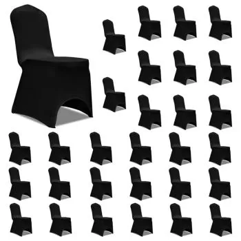 Set 30 bucati huse de scaun elastice, negru