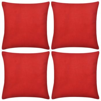Huse de pernă din bumbac, 80 x 80 cm, roșu, 4 buc.