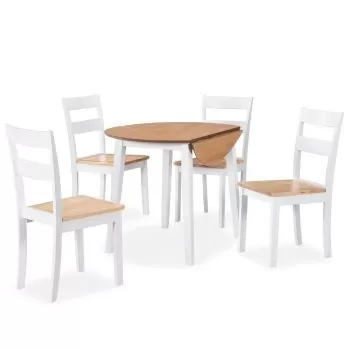 Set mobilier de bucatarie, 5 piese, alb, 90 x 90 x 75 cm