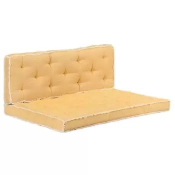 Set perne pentru canapea din paleți, 2 piese, galben