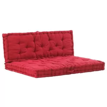 Set 2 bucati perne pentru canapea din paleti, burgundy, 120 x 40 x 7 cm & 120 x 80 x 10 cm