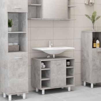 Dulap de baie, gri beton, 60 x 32 x 53.5 cm, PAL