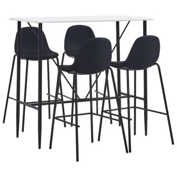 Set mobilier de bar, 5 piese, negru, 120 x 60 x 110 cm