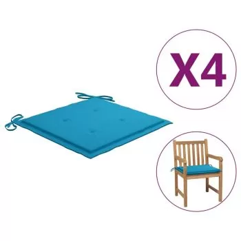 Set 4 bucati perne scaun de gradina, albastru, 50 x 50 x 3 cm