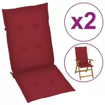 Set 2 bucati perne scaun de gradina, bordo, 120 x 50 x 3 cm