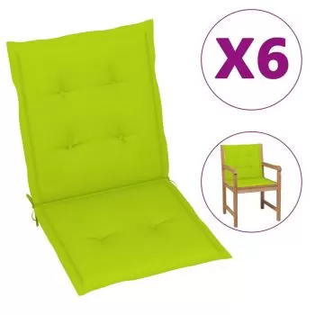Set 6 bucati perne scaun de gradina, verde deschis, 100 x 50 x 3 cm
