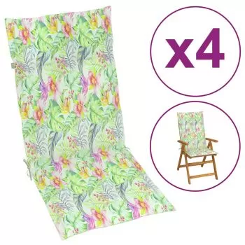 Set 4 bucati perne scaun de gradina, multicolor, 120 x 50 x 3 cm
