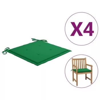Set 4 bucati perne scaun de gradina, verde, 50 x 50 x 3 cm