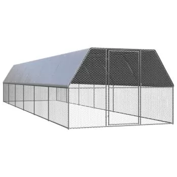  Coteț de păsări pentru exterior, 3x12x2 m, oțel zincat