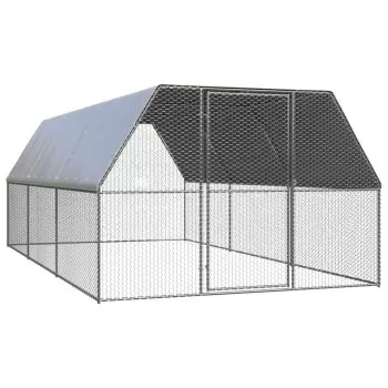  Coteț de păsări pentru exterior, 3x6x2 m, oțel zincat