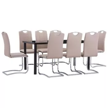 Set mobilier bucatarie, 9 piese, cappuccino, 80 x 80 x 75 cm