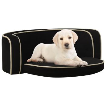 Canapea pliabilă de câini negru 73x67x26 cm pernă pluș lavabilă
