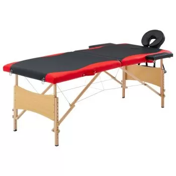 Masa pliabila de masaj, negru si rosu, 191 x 70 x 81 cm