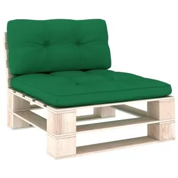 Set 2 bucati perne pentru canapea din paleti, verde, 80 x 80 x 10 cm
