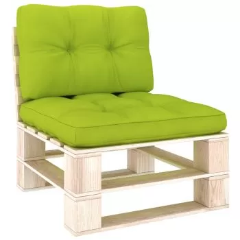 Set 2 bucati perne pentru canapea din paleti, verde deschis, 60 x 60 x 10 cm