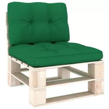 Set 2 bucati perne pentru canapea din paleti, verde, 60 x 60 x 10 cm
