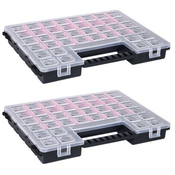 Cutii sortare 2 buc separatoare reglabile 385x283x50 mm plastic, negru