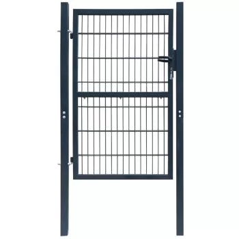Poarta pentru gard 2D (simpla), gri, 106 x 230 cm