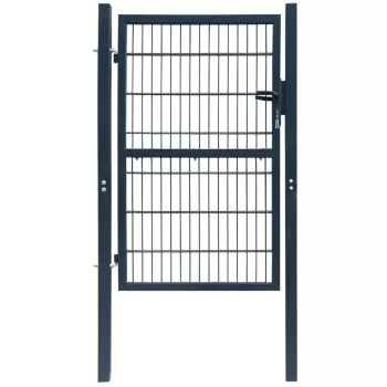 Poarta pentru gard 2D (simpla), gri, 106 x 190 cm