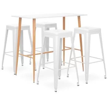  Set mobilier de bar, 5 piese, alb