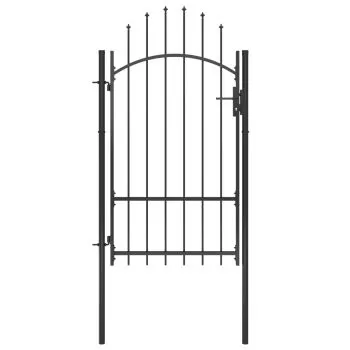  Poartă de grădină, negru, 1 x 2,2 m, oțel